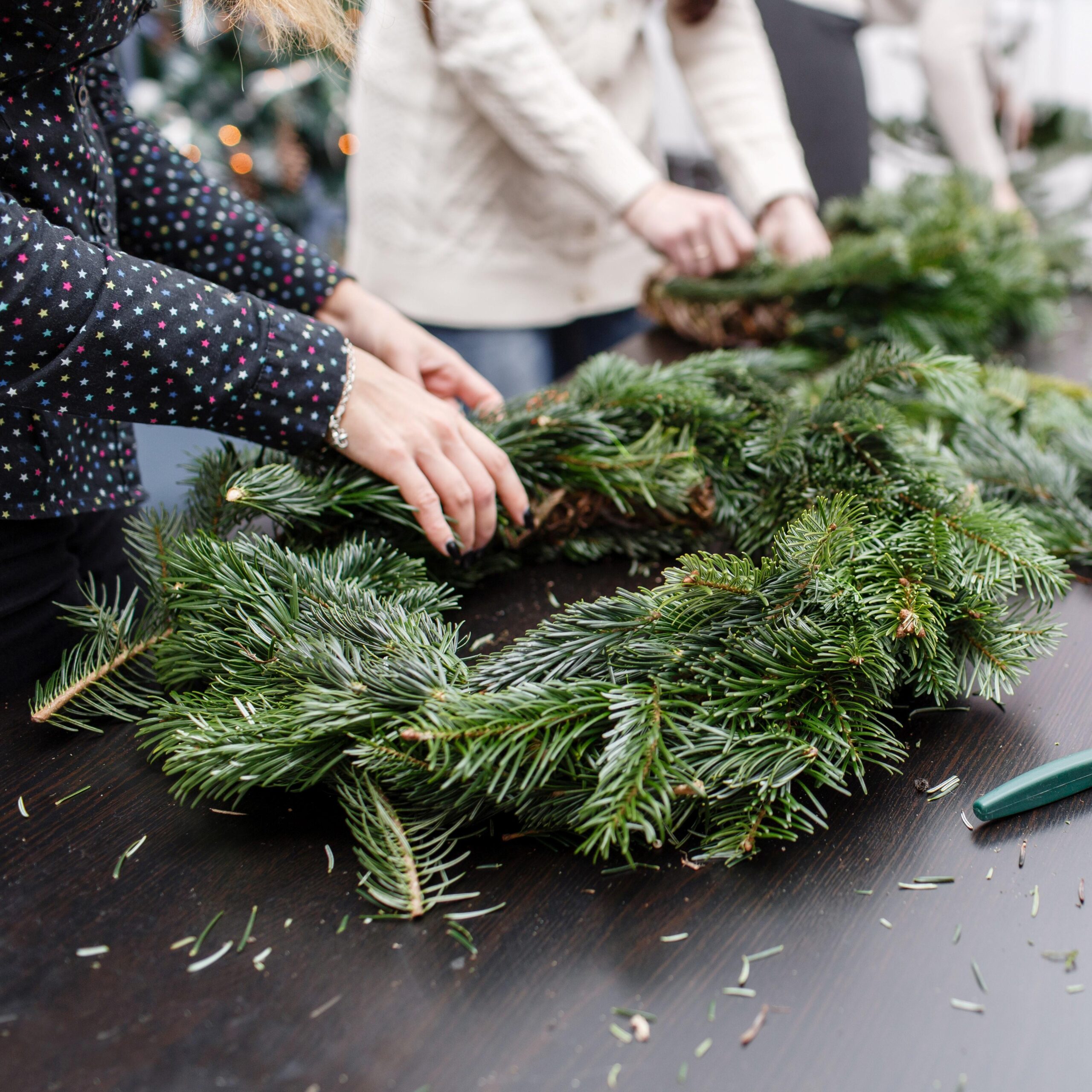 Wreath-making at Natural Christmas at The Ridges Sanctuary